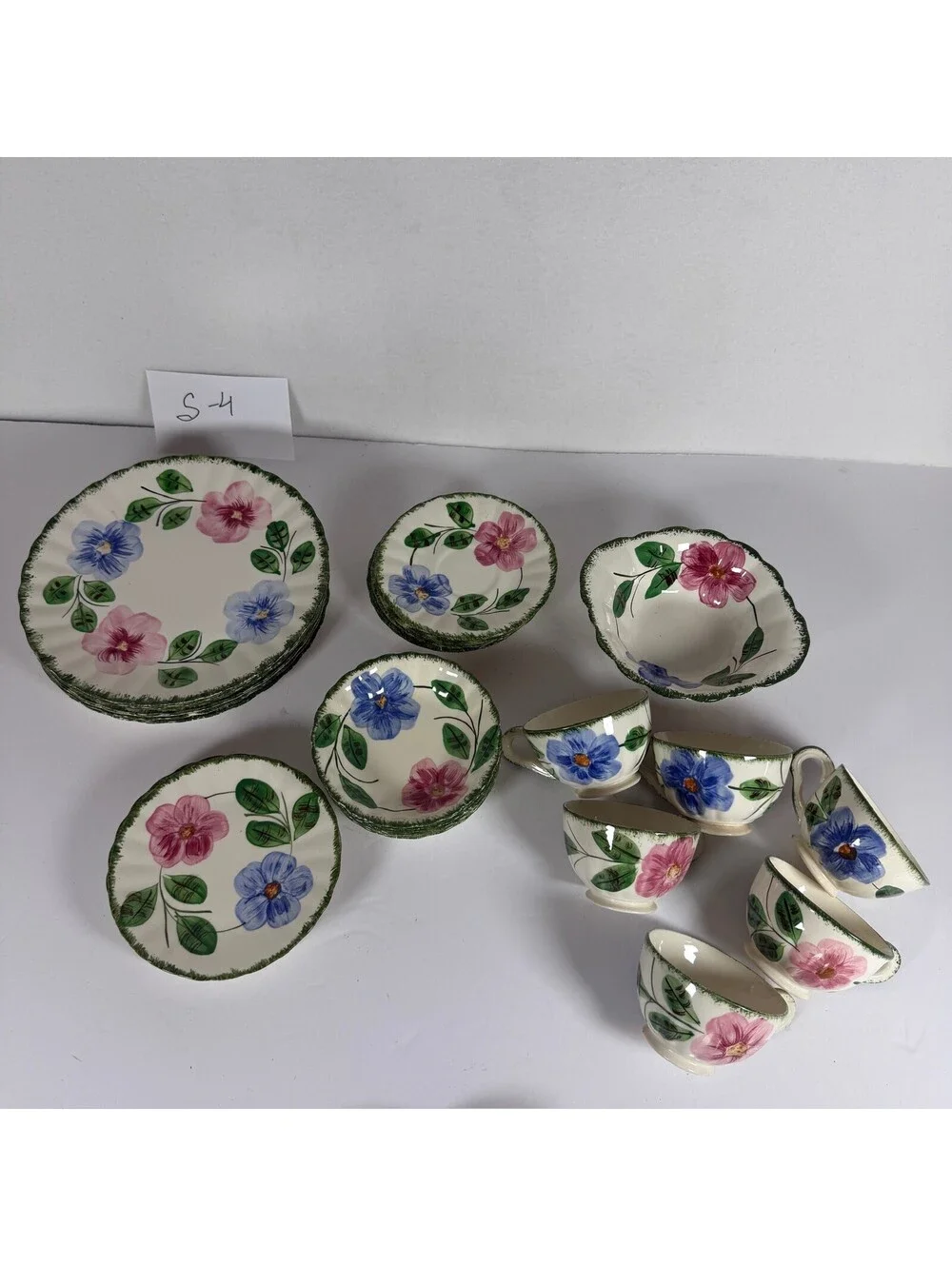 Vintage Blue Ridge Southern Potteries 10K Floral Dinnerware Set 29 Pieces